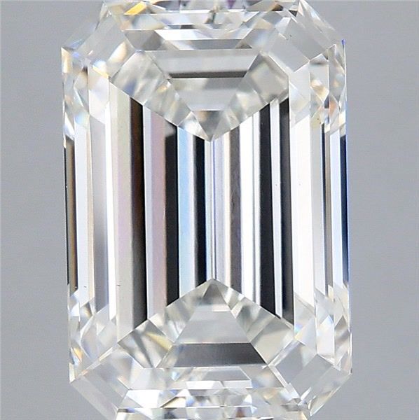 5.04 Carat Emerald Shaped, Ideal Cut, F Color, VS1 Clarity, IGI Certified Lab Grown Diamond