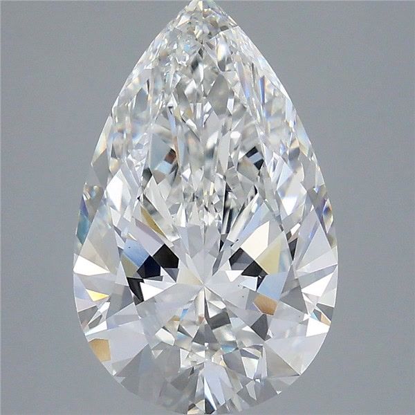 5.01 Carat Pear Shaped, Excellent Cut, F Color, VVS2 Clarity, IGI Certified Lab Grown Diamond