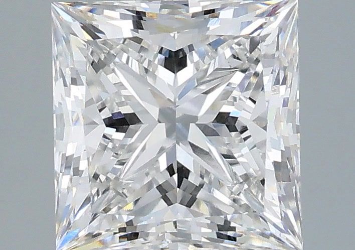 2.50 Carat Princess Shaped, Ideal Cut, E Color, VS1 Clarity, IGI Certified Lab Grown Diamond