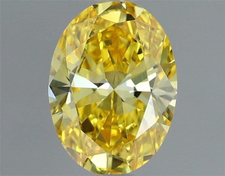 1.07 Carat Oval Shaped, Very Good Cut, FANCY VIVID YELLOW Color, VS1 Clarity, IGI Certified Lab Grown Diamond