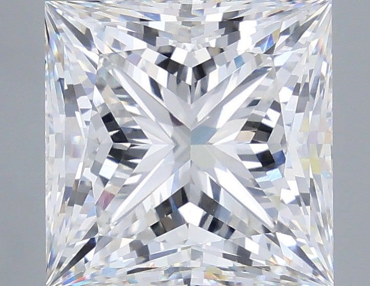 5.56 Carat Princess Shaped, Ideal Cut, E Color, VVS2 Clarity, IGI Certified Lab Grown Diamond