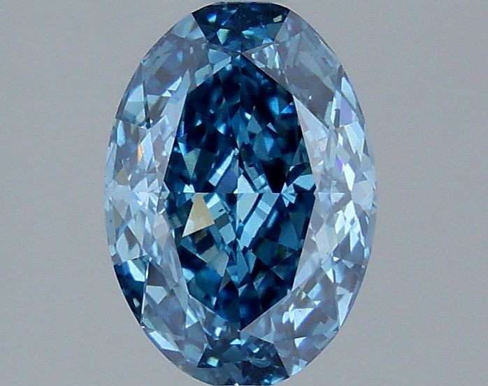 2.07 Carat Oval Shaped, Very Good Cut, FANCY VIVID BLUE Color, VS2 Clarity, IGI Certified Lab Grown Diamond