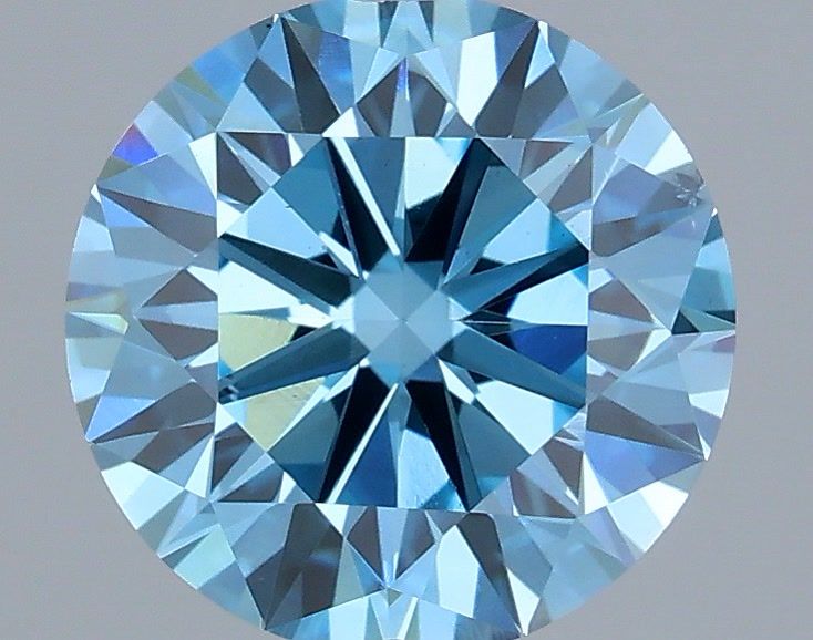 1.51 Carat Round Shaped, Excellent Cut, FANCY BLUE Color, VS2 Clarity, IGI Certified Lab Grown Diamond