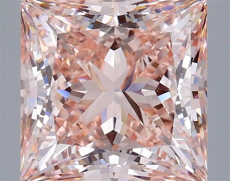 5.01 Carat Princess Shaped, Very Good Cut, FANCY VIVID PINK Color, VS2 Clarity, IGI Certified Lab Grown Diamond