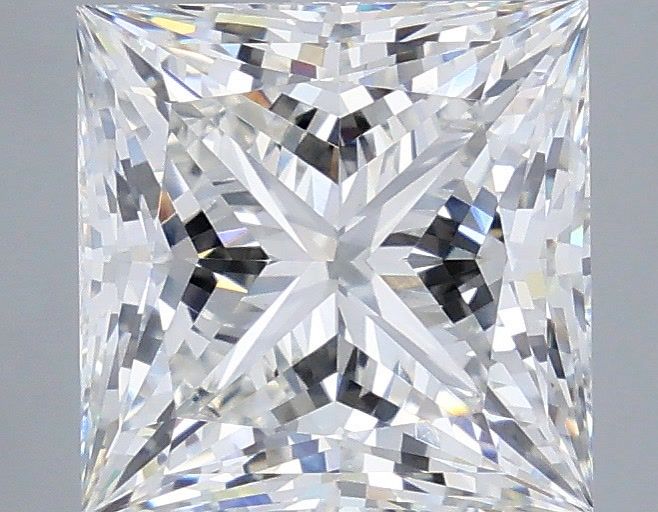 4.11 Carat Princess Shaped, Ideal Cut, F Color, VVS2 Clarity, IGI Certified Lab Grown Diamond