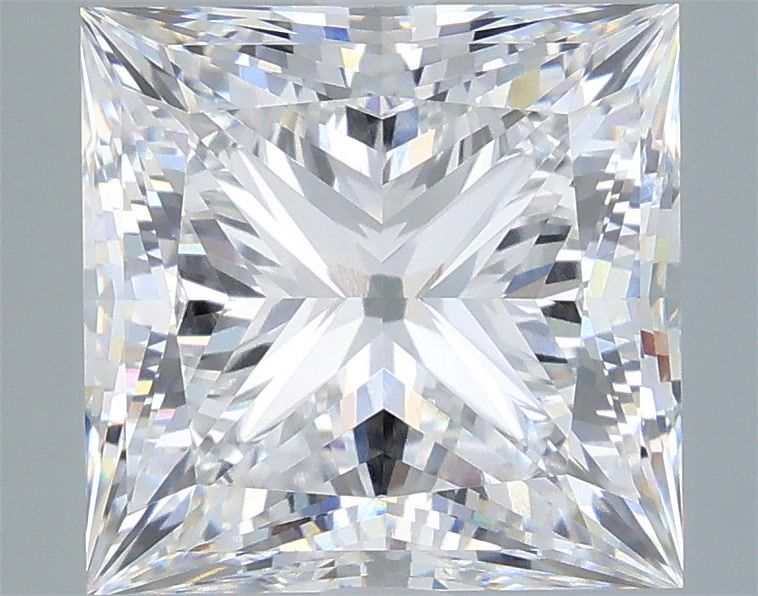 6.20 Carat Princess Shaped, Ideal Cut, E Color, VVS2 Clarity, IGI Certified Lab Grown Diamond