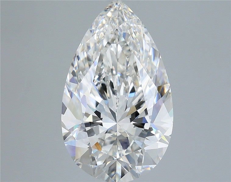 5.06 Carat Pear Shaped, Very Good Cut, F Color, VVS2 Clarity, IGI Certified Lab Grown Diamond