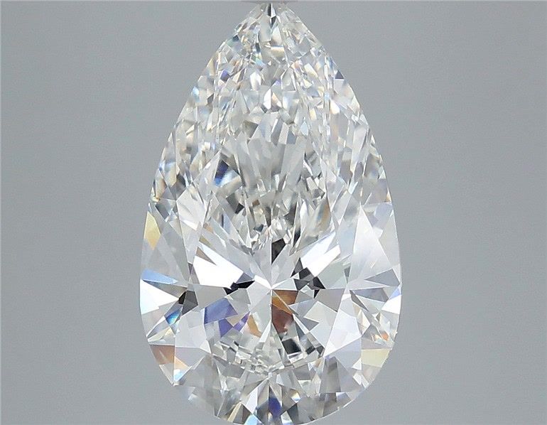 5.07 Carat Pear Shaped, Ideal Cut, F Color, VS1 Clarity, IGI Certified Lab Grown Diamond