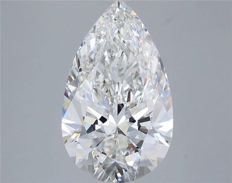 6.09 Carat Pear Shaped, Ideal Cut, F Color, VVS2 Clarity, IGI Certified Lab Grown Diamond