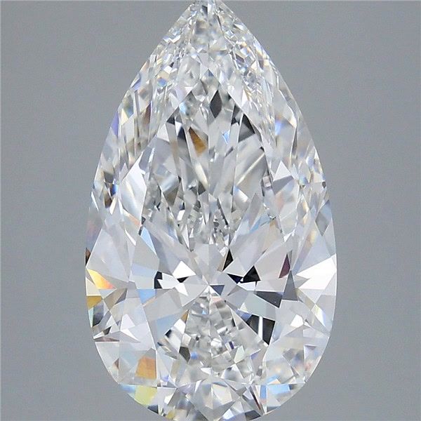 5.01 Carat Pear Shaped, Ideal Cut, F Color, VVS2 Clarity, IGI Certified Lab Grown Diamond