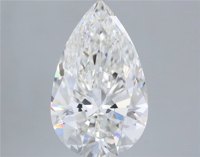 5.03 Carat Pear Shaped, Ideal Cut, F Color, VVS2 Clarity, IGI Certified Lab Grown Diamond