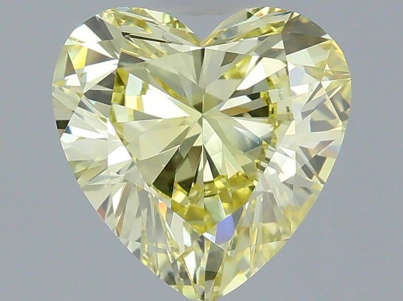 1.55 Carat Heart Shaped, Very Good Cut, FANCY VIVID YELLOW Color, VVS2 Clarity, IGI Certified Lab Grown Diamond