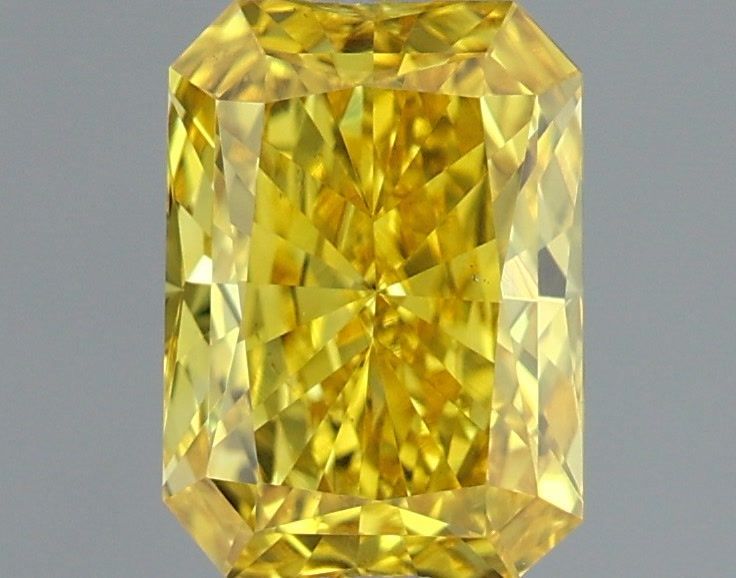 1.02 Carat Radiant Shaped, Very Good Cut, FANCY VIVID YELLOW Color, VS2 Clarity, IGI Certified Lab Grown Diamond