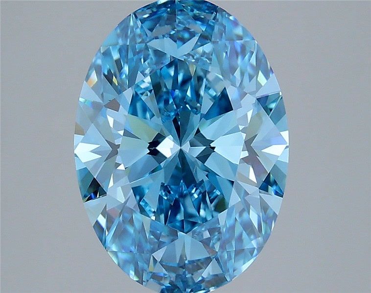 3.58 Carat Oval Shaped, Very Good Cut, FANCY BLUE Color, VS1 Clarity, IGI Certified Lab Grown Diamond