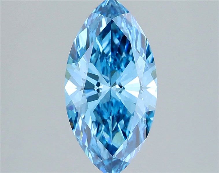 1.50 Carat Marquise Shaped, Very Good Cut, FANCY VIVID BLUE Color, VS1 Clarity, IGI Certified Lab Grown Diamond