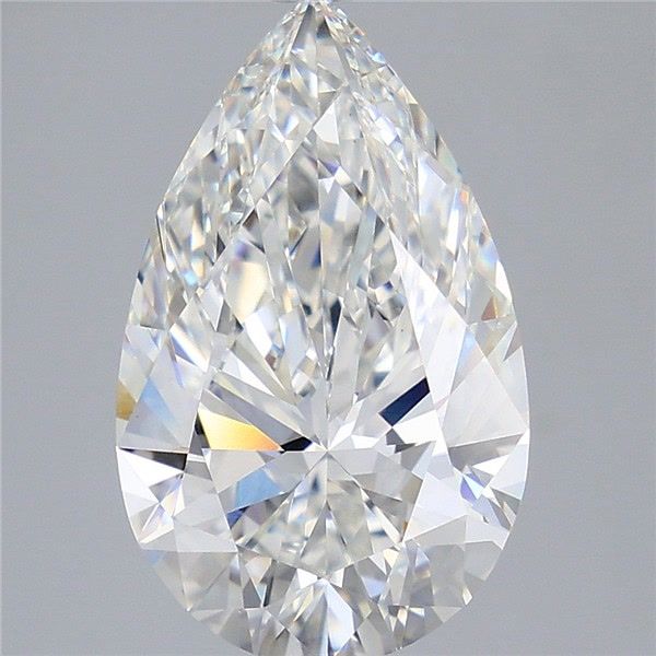 5.08 Carat Pear Shaped, Ideal Cut, F Color, VVS2 Clarity, IGI Certified Lab Grown Diamond