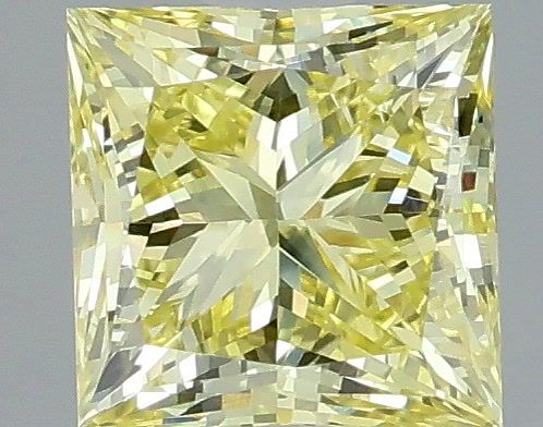 0.80 Carat Princess Shaped, Very Good Cut, FANCY VIVID YELLOW Color, VVS2 Clarity, IGI Certified Lab Grown Diamond
