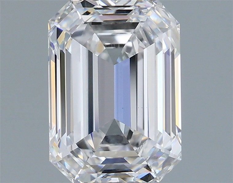 1.55 Carat Emerald Shaped, Ideal Cut, D Color, VVS2 Clarity, IGI Certified Lab Grown Diamond