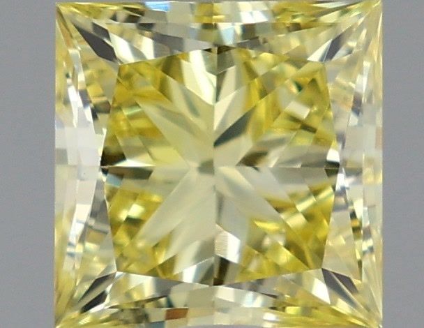 1.09 Carat Princess Shaped, Very Good Cut, FANCY VIVID YELLOW Color, VVS2 Clarity, IGI Certified Lab Grown Diamond