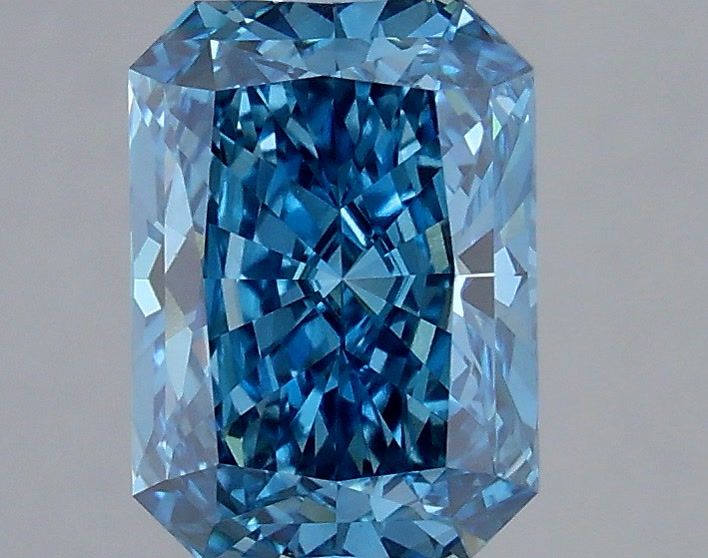 2.01 Carat Radiant Shaped, Very Good Cut, FANCY VIVID BLUE Color, VVS2 Clarity, IGI Certified Lab Grown Diamond