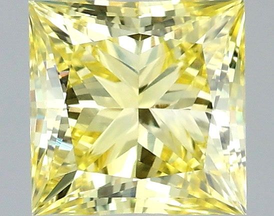 1.04 Carat Princess Shaped, Very Good Cut, FANCY VIVID YELLOW Color, VVS2 Clarity, IGI Certified Lab Grown Diamond