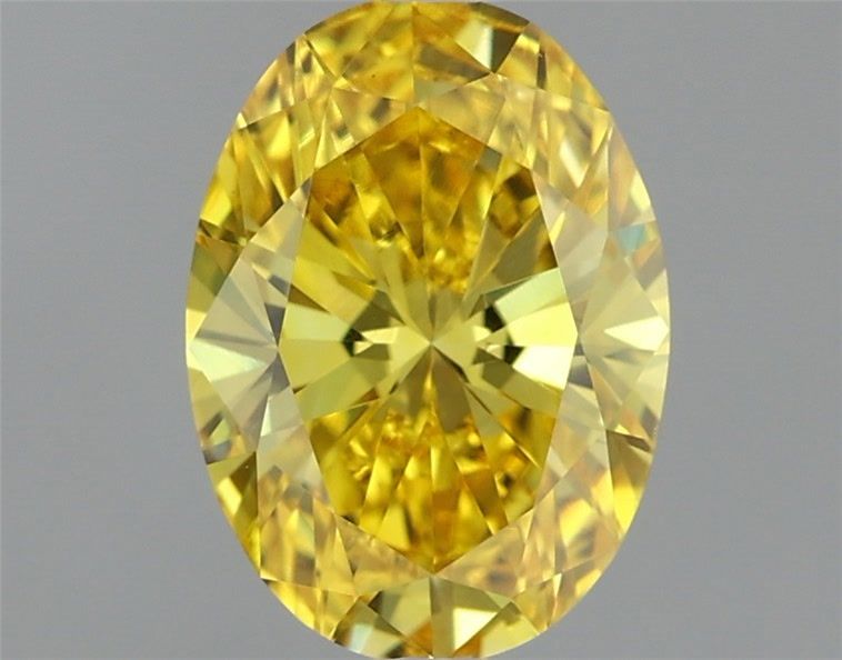 1.11 Carat Oval Shaped, Very Good Cut, FANCY VIVID YELLOW Color, VS1 Clarity, IGI Certified Lab Grown Diamond