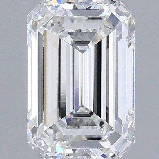 1.60 Carat Emerald Shaped, Ideal Cut, E Color, VVS2 Clarity, IGI Certified Lab Grown Diamond