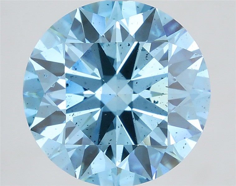 5.04 Carat Round Shaped, Ideal Cut, FANCY BLUE Color, SI2 Clarity, IGI Certified Lab Grown Diamond