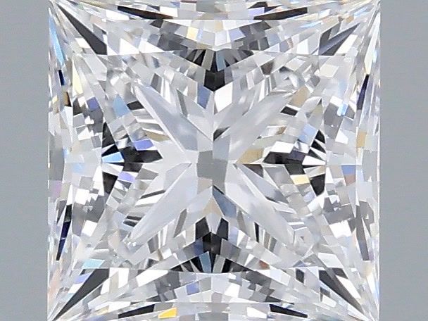 2.18 Carat Princess Shaped, Ideal Cut, D Color, VVS2 Clarity, IGI Certified Lab Grown Diamond