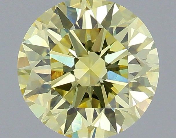 1.45 Carat Round Shaped, Excellent Cut, FANCY VIVID YELLOW Color, VS1 Clarity, IGI Certified Lab Grown Diamond