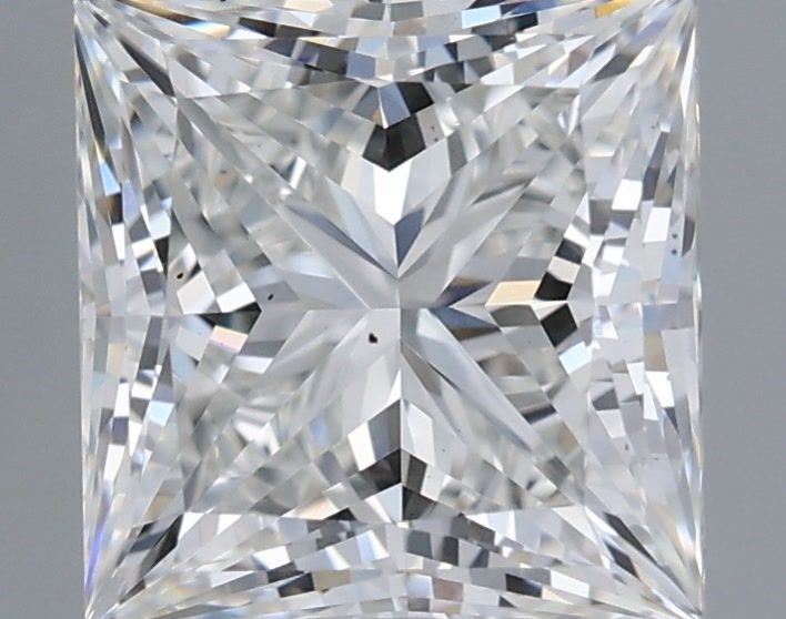 2.10 Carat Princess Shaped, Ideal Cut, F Color, VS2 Clarity, IGI Certified Lab Grown Diamond