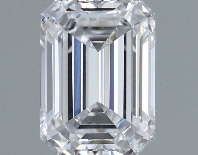 0.72 Carat Emerald Shaped, Ideal Cut, D Color, VVS2 Clarity, IGI Certified Lab Grown Diamond