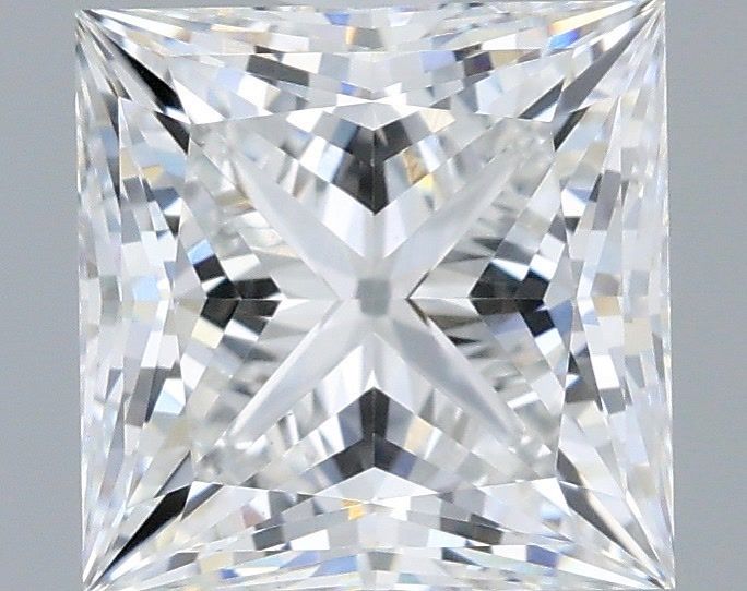 2.09 Carat Princess Shaped, Ideal Cut, E Color, VVS2 Clarity, IGI Certified Lab Grown Diamond