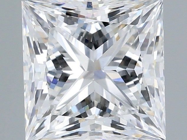 2.38 Carat Princess Shaped, Ideal Cut, D Color, VVS2 Clarity, IGI Certified Lab Grown Diamond
