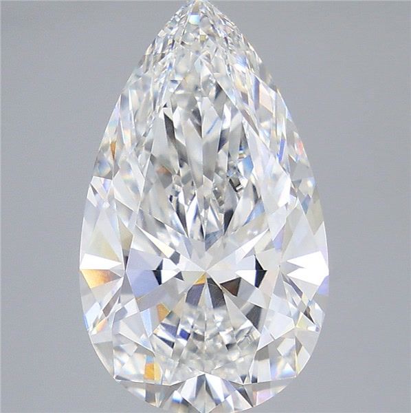 5.53 Carat Pear Shaped, Ideal Cut, E Color, VVS2 Clarity, IGI Certified Lab Grown Diamond