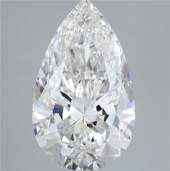 5.59 Carat Pear Shaped, Ideal Cut, F Color, VS1 Clarity, IGI Certified Lab Grown Diamond