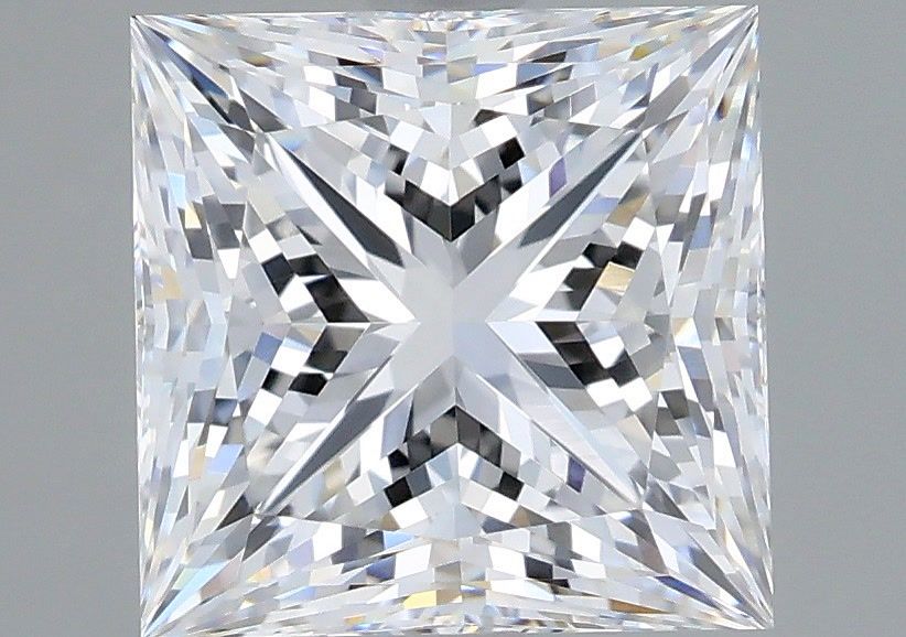 3.09 Carat Princess Shaped, Ideal Cut, F Color, VVS1 Clarity, IGI Certified Lab Grown Diamond