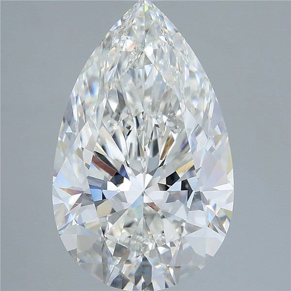 5.01 Carat Pear Shaped, Ideal Cut, F Color, VVS2 Clarity, IGI Certified Lab Grown Diamond