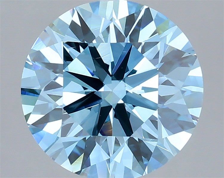3.03 Carat Round Shaped, Very Good Cut, FANCY VIVID BLUE Color, VS1 Clarity, IGI Certified Lab Grown Diamond
