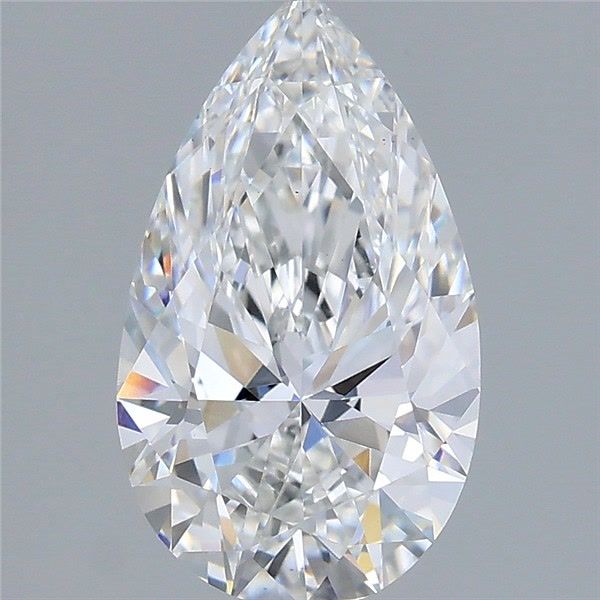 1.58 Carat Pear Shaped, Ideal Cut, E Color, VS1 Clarity, IGI Certified Lab Grown Diamond