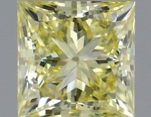 0.53 Carat Princess Shaped, Very Good Cut, FANCY VIVID YELLOW Color, VVS2 Clarity, IGI Certified Lab Grown Diamond