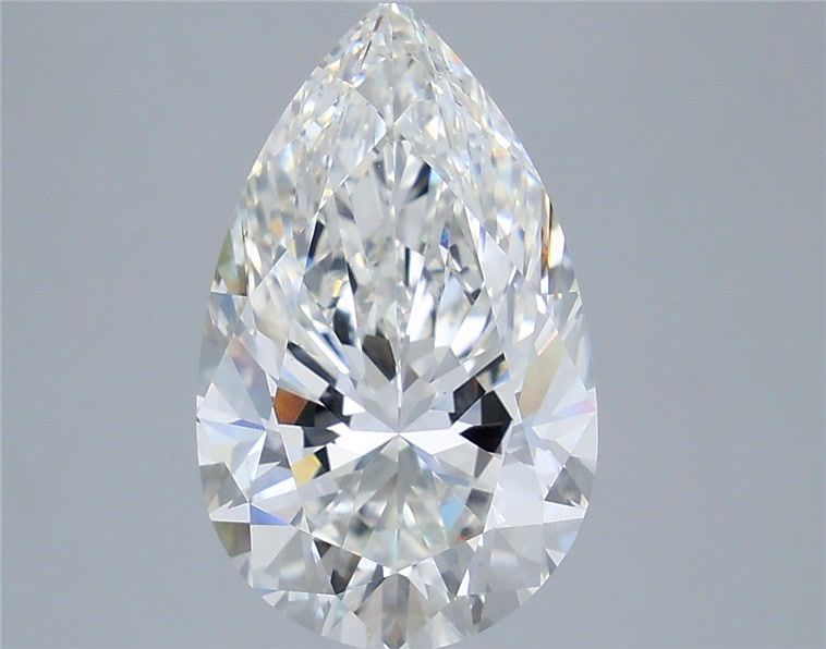 4.76 Carat Pear Shaped, Excellent Cut, F Color, VVS2 Clarity, IGI Certified Lab Grown Diamond