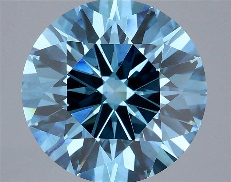 5.07 Carat Round Shaped, Very Good Cut, FANCY BLUE Color, VS2 Clarity, IGI Certified Lab Grown Diamond