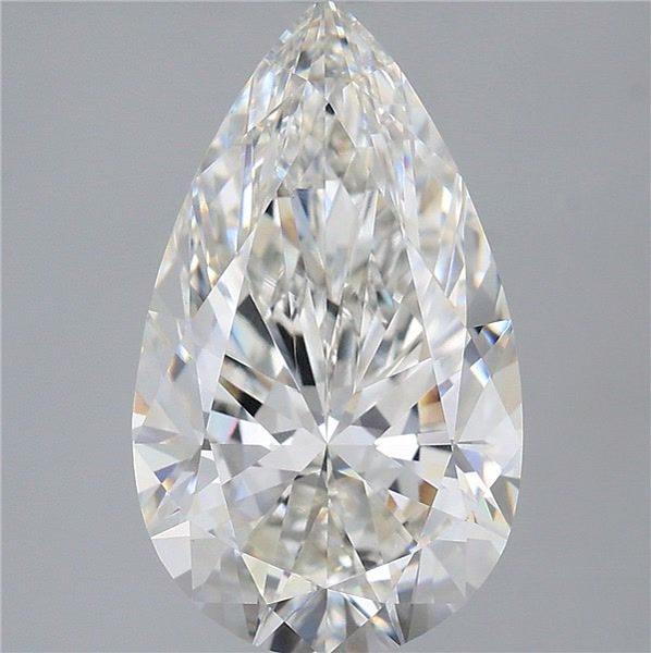 5.02 Carat Pear Shaped, Ideal Cut, G Color, VVS2 Clarity, IGI Certified Lab Grown Diamond