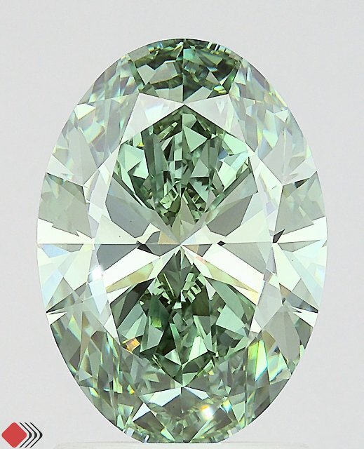 2.00 Carat Oval Shaped, Ideal Cut, FANCY VIVID GREEN Color, VVS2 Clarity, IGI Certified Lab Grown Diamond