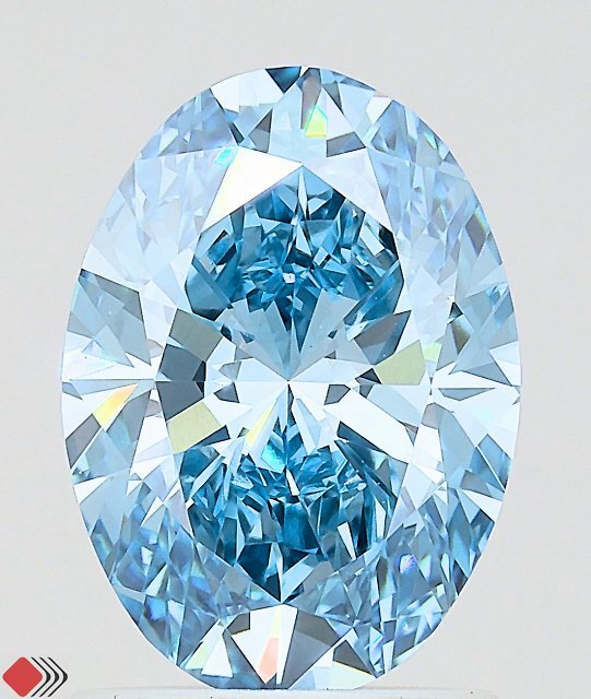 1.65 Carat Oval Shaped, Ideal Cut, FANCY VIVID BLUE Color, VVS2 Clarity, IGI Certified Lab Grown Diamond