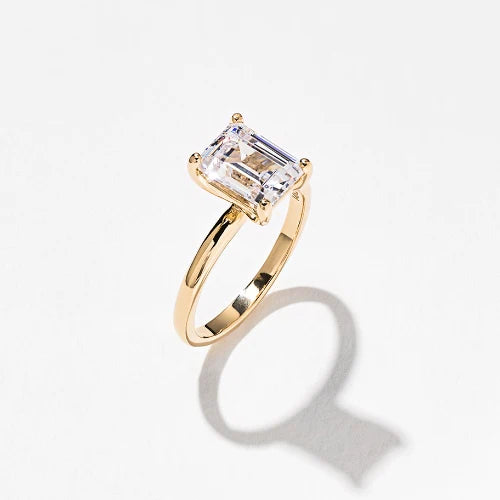 custom designed large stone solitaire engagement ring
