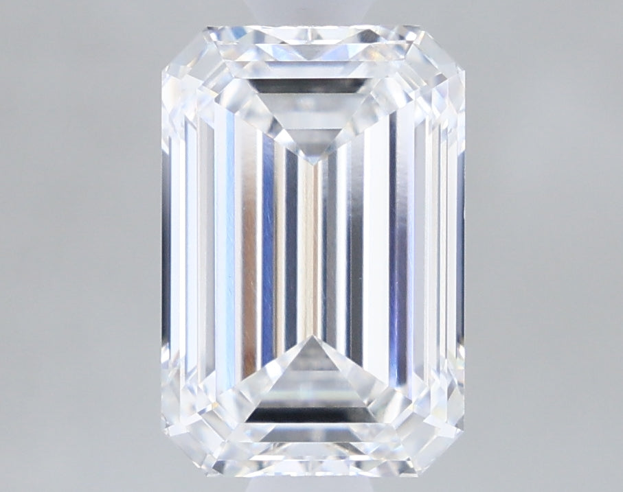 1.38 Carat Emerald Shaped, Ideal Cut, D Color, VVS2 Clarity, IGI Certified Lab Grown Diamond