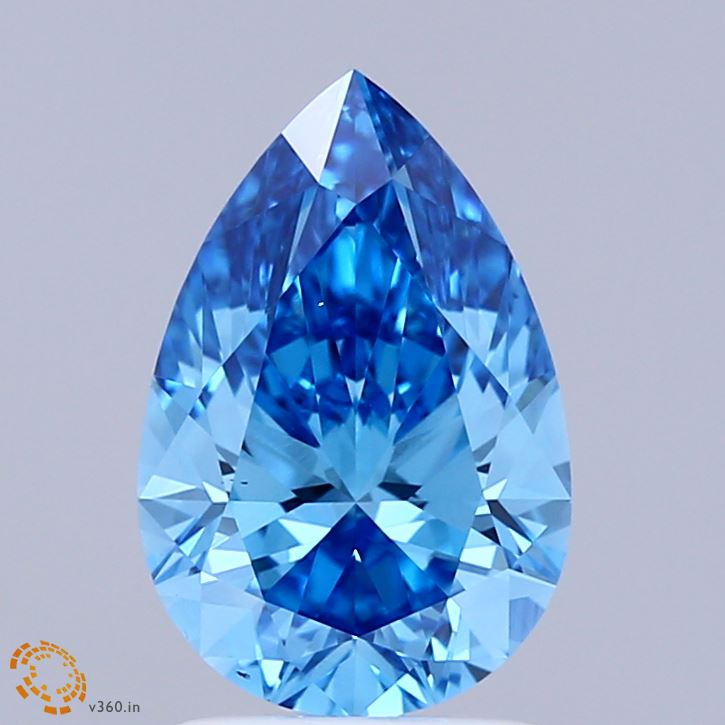 2.02 Carat Pear Shaped, Ideal Cut, FANCY VIVID BLUE Color, VS1 Clarity, IGI Certified Lab Grown Diamond
