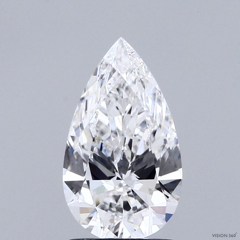 1.49 Carat Pear Shaped, Ideal Cut, E Color, VVS1 Clarity, IGI Certified Lab Grown Diamond
